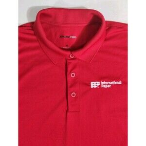 Sport -Tek Mens XL Red International Paper Polo Savannah Container Lightweight
